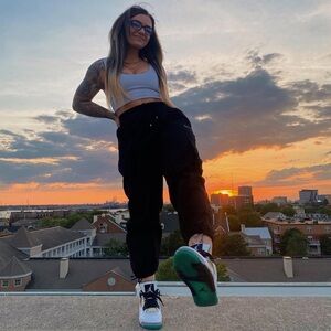 Nike Black Cargo Joggers with Swoosh Accent